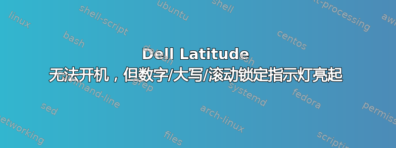 Dell Latitude 无法开机，但数字/大写/滚动锁定指示灯亮起