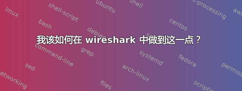 我该如何在 wireshark 中做到这一点？