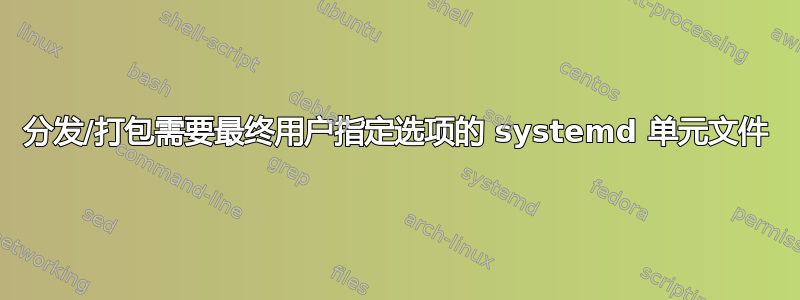 分发/打包需要最终用户指定选项的 systemd 单元文件