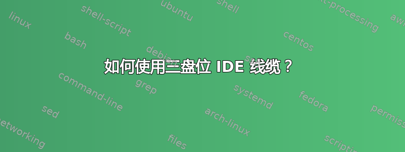 如何使用三盘位 IDE 线缆？