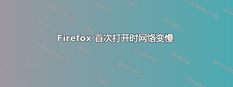 Firefox 首次打开时网络变慢