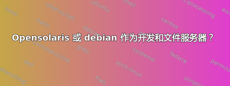 Opensolaris 或 debian 作为开发和文件服务器？