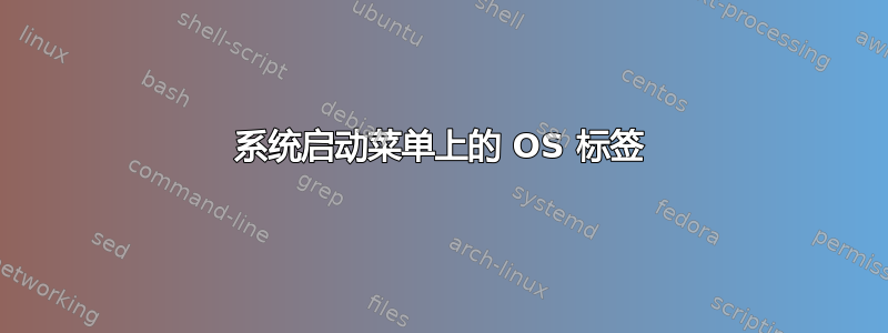 系统启动菜单上的 OS 标签