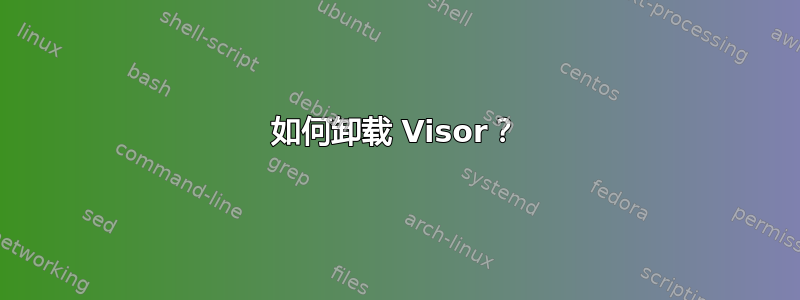 如何卸载 Visor？