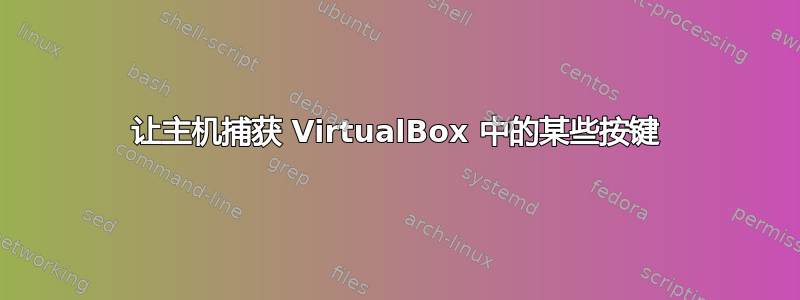 让主机捕获 VirtualBox 中的某些按键