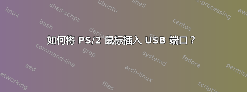 如何将 PS/2 鼠标插入 USB 端口？