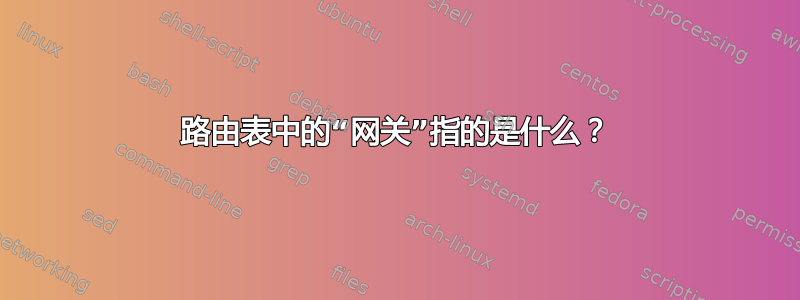 路由表中的“网关”指的是什么？