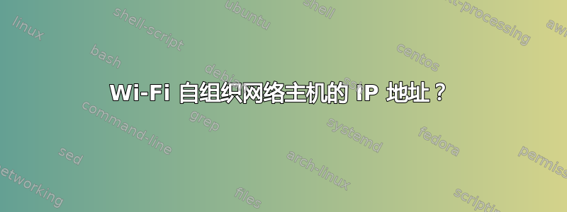 Wi-Fi 自组织网络主机的 IP 地址？