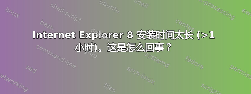 Internet Explorer 8 安装时间太长 (>1 小时)。这是怎么回事？