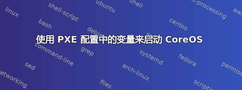 使用 PXE 配置中的变量来启动 CoreOS