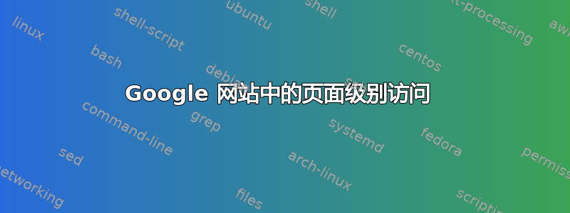 Google 网站中的页面级别访问 