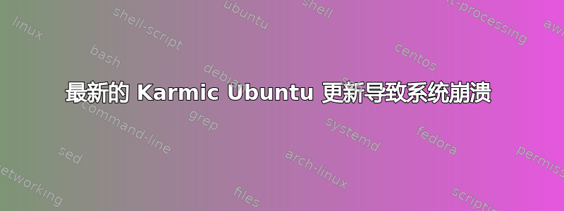 最新的 Karmic Ubuntu 更新导致系统崩溃