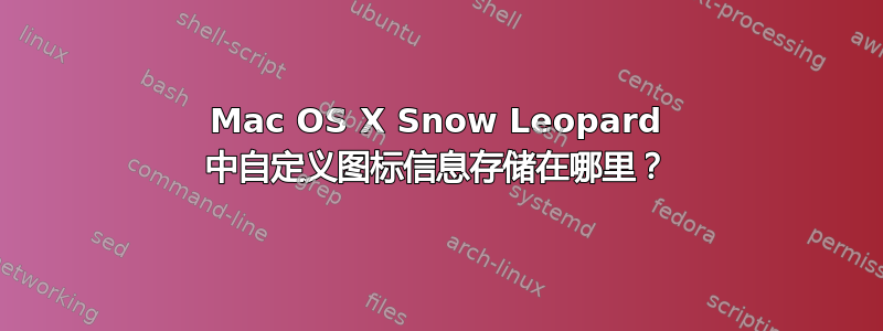 Mac OS X Snow Leopard 中自定义图标信息存储在哪里？