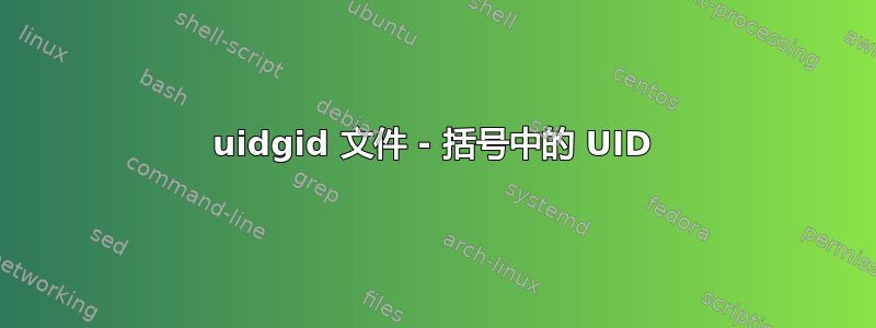 uidgid 文件 - 括号中的 UID