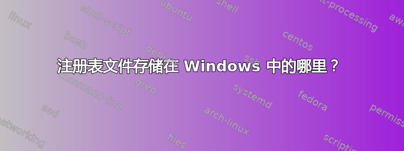 注册表文件存储在 Windows 中的哪里？