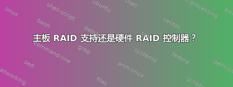 主板 RAID 支持还是硬件 RAID 控制器？