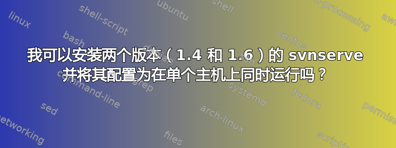 我可以安装两个版本（1.4 和 1.6）的 svnserve 并将其配置为在单个主机上同时运行吗？