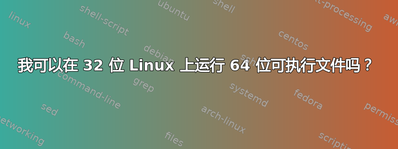 我可以在 32 位 Linux 上运行 64 位可执行文件吗？