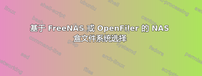 基于 FreeNAS 或 OpenFiler 的 NAS 盒文件系统选择