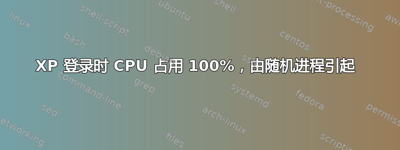 XP 登录时 CPU 占用 100%，由随机进程引起 