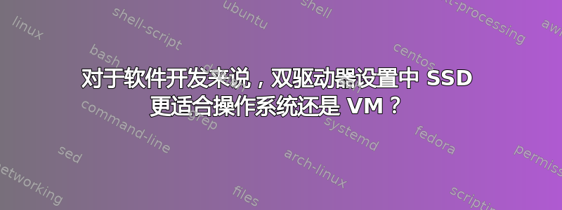 对于软件开发来说，双驱动器设置中 SSD 更适合操作系统还是 VM？