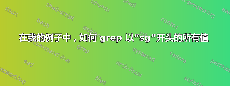 在我的例子中，如何 grep 以“sg”开头的所有值