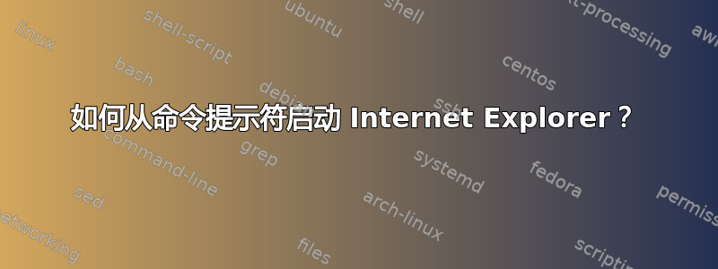 如何从命令提示符启动 Internet Explorer？