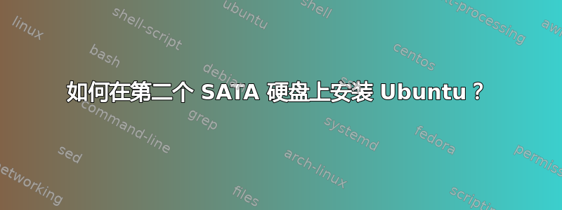 如何在第二个 SATA 硬盘上安装 Ubuntu？