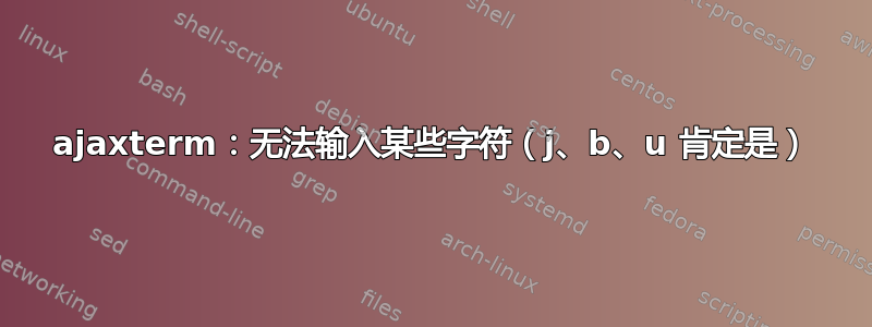 ajaxterm：无法输入某些字符（j、b、u 肯定是）