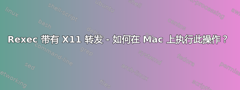 Rexec 带有 X11 转发 - 如何在 Mac 上执行此操作？