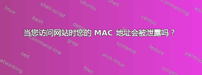 当您访问网站时您的 MAC 地址会被泄露吗？