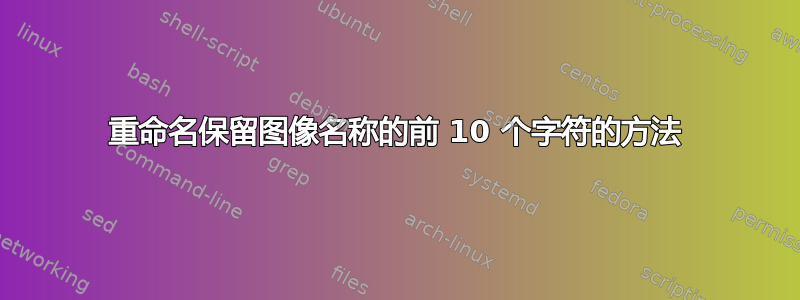 重命名保留图像名称的前 10 个字符的方法