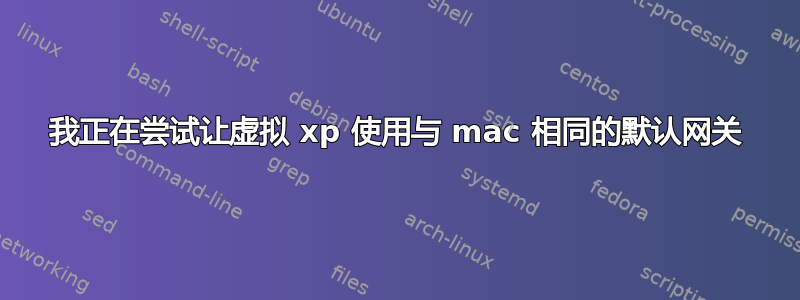 我正在尝试让虚拟 xp 使用与 mac 相同的默认网关