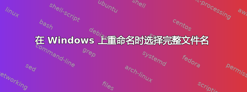 在 Windows 上重命名时选择完整文件名