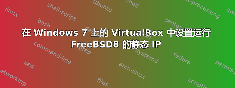 在 Windows 7 上的 VirtualBox 中设置运行 FreeBSD8 的静态 IP