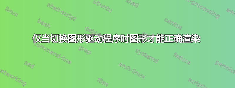 仅当切换图形驱动程序时图形才能正确渲染