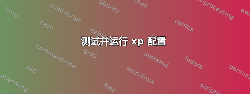 测试并运行 xp 配置