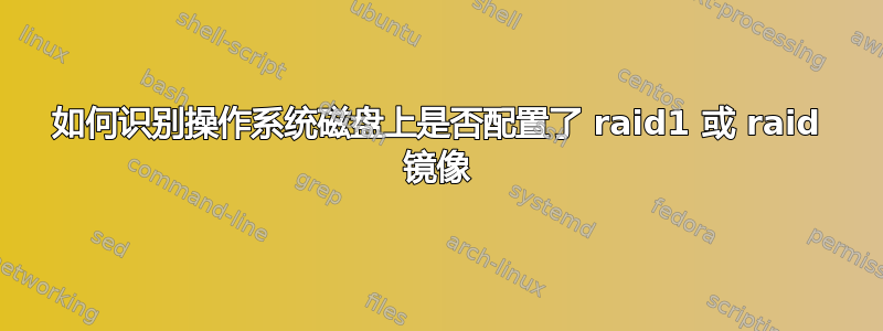 如何识别操作系统磁盘上是否配置了 raid1 或 raid 镜像