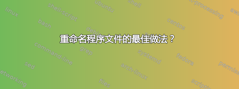 重命名程序文件的最佳做法？