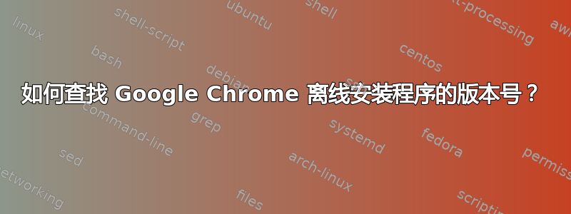 如何查找 Google Chrome 离线安装程序的版本号？