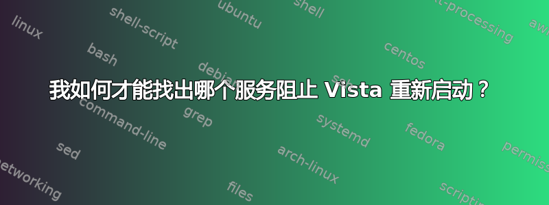 我如何才能找出哪个服务阻止 Vista 重新启动？