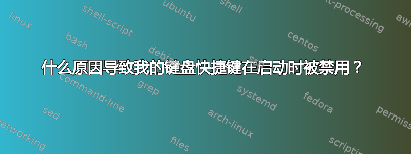 什么原因导致我的键盘快捷键在启动时被禁用？