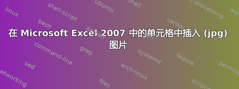 在 Microsoft Excel 2007 中的单元格中插入 (jpg) 图片