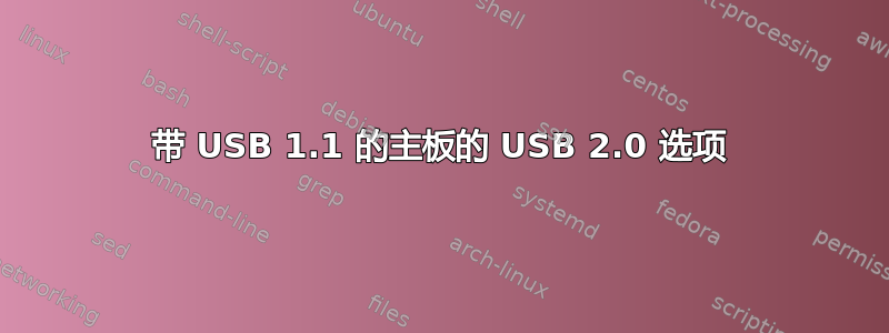 带 USB 1.1 的主板的 USB 2.0 选项