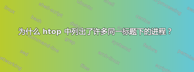 为什么 htop 中列出了许多同一标题下的进程？