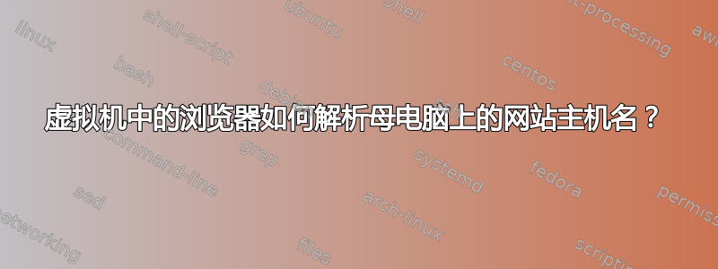 虚拟机中的浏览器如何解析母电脑上的网站主机名？