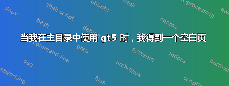 当我在主目录中使用 gt5 时，我得到一个空白页