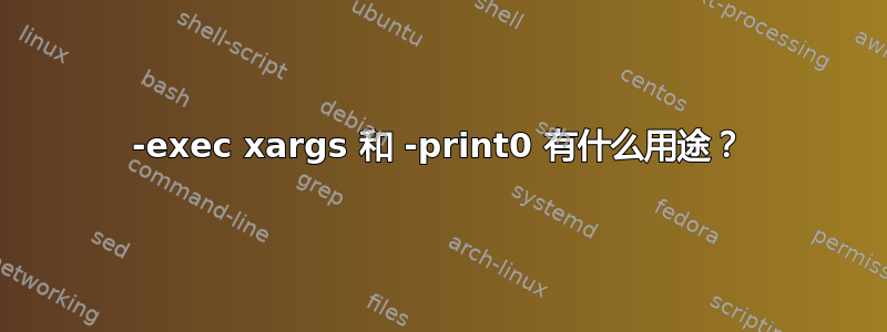 -exec xargs 和 -print0 有什么用途？