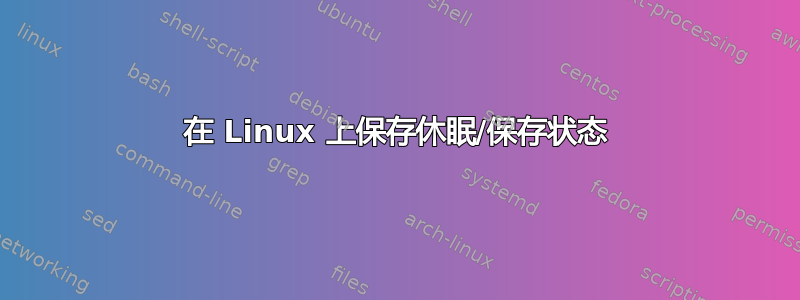 在 Linux 上保存休眠/保存状态