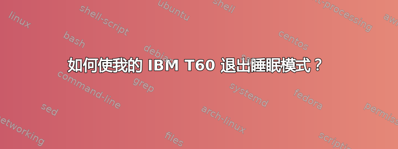 如何使我的 IBM T60 退出睡眠模式？